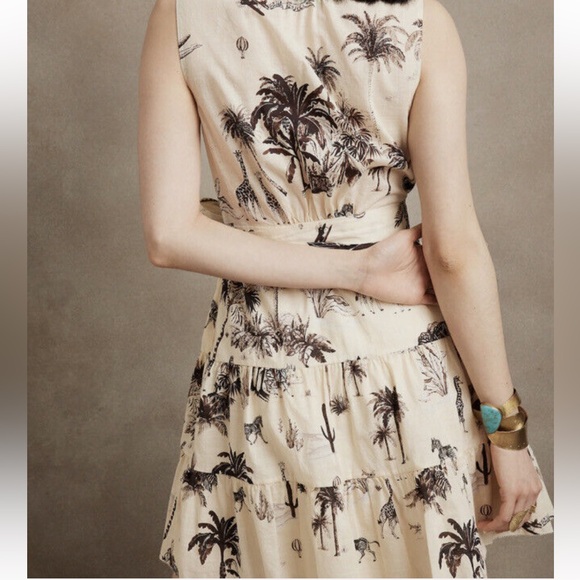 Banana Republic Stampa Tropical Safari Resortwear Wrap Dress Size XS - Picture 3 of 14